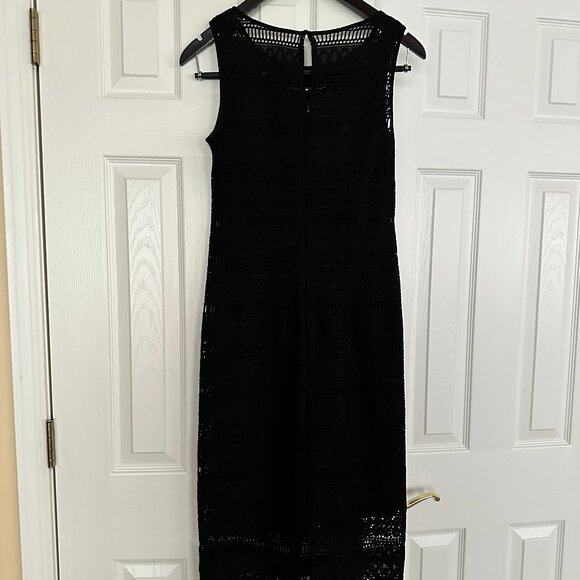 Ellen Tracy Black Crochet Dress - Picture 1 of 8